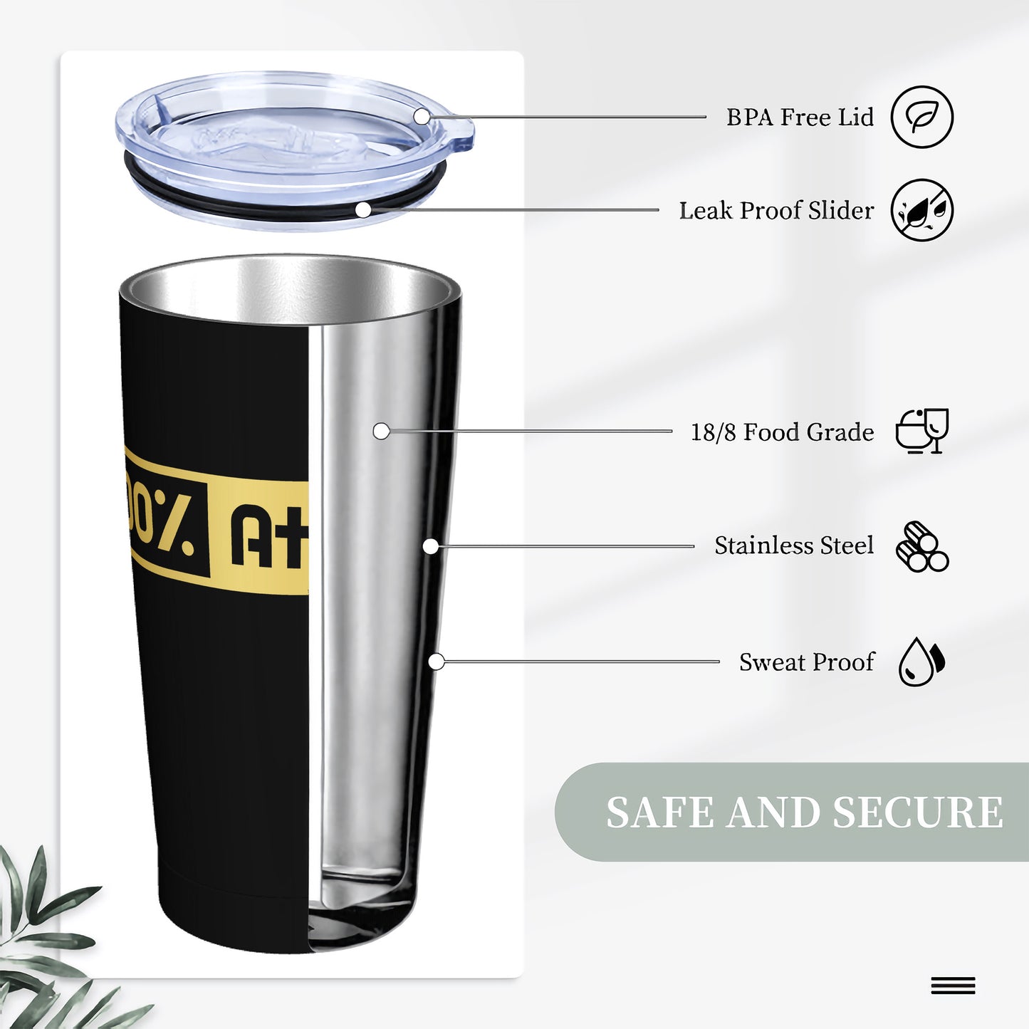 Stainless Steel Straw Lid Cup