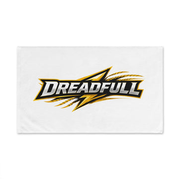 Dreadfull Logo Hand Towel — Bold Black & Gold Graphic